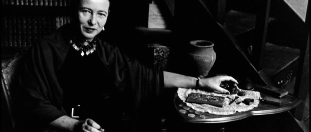 FRANCE. Paris. 1952. The French writer Simone de BEAUVOIR in her apartment.